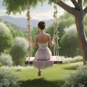 design serene outdoor photograph featuring a woman sit 3